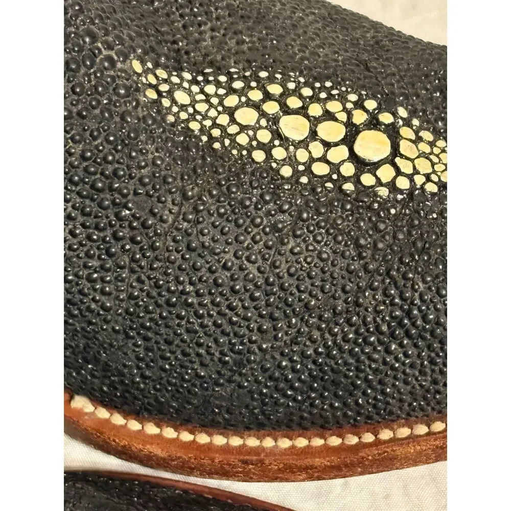 Rancho Mexican Made LongToe Sting Ray Embossed Western Leather Mens 9.5 EE Boots